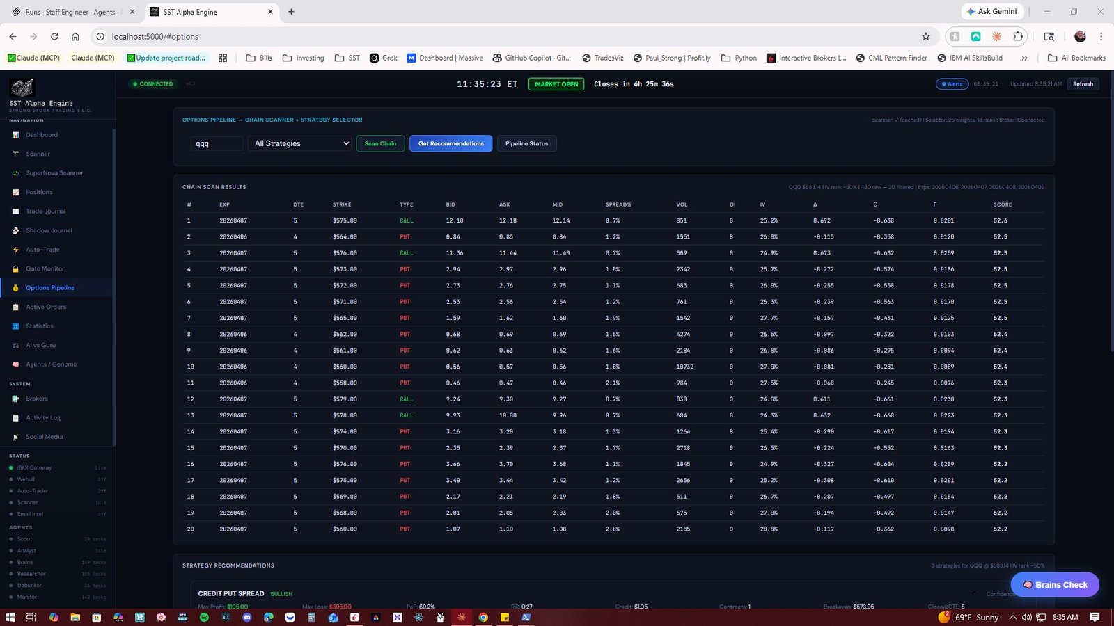 Options Chain Scanner - Contract Listings